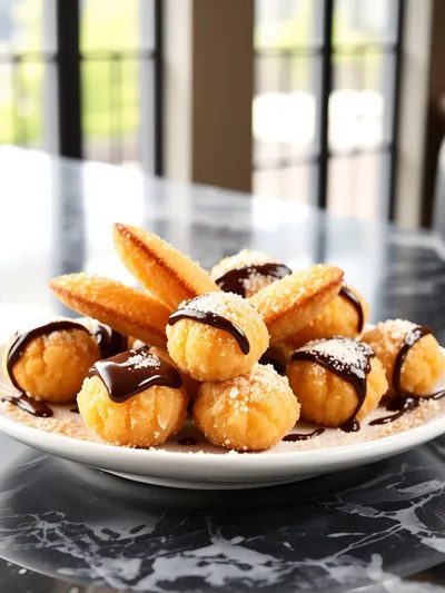Fluffy Air Fryer Churro Bites - cooking process