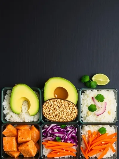 Bang Bang Salmon Bites Bowls - ingredients preparation