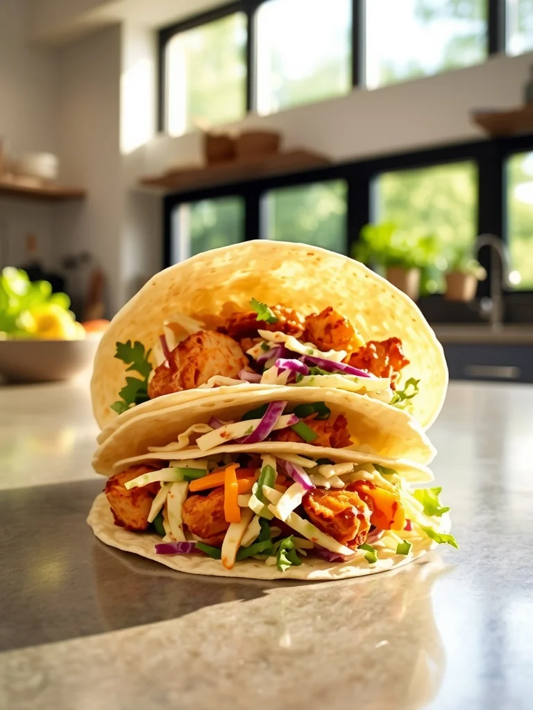 BBQ Chicken Coleslaw Wraps