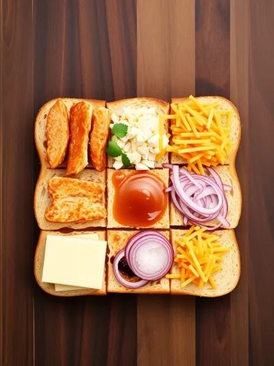 BBQ Chicken Grilled Cheese - ingredients preparation