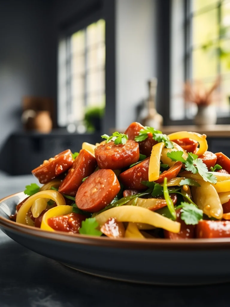 Beef Sausage and Cabbage Stir Fry (30 Minutes)
