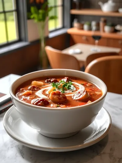Best Beef Sausage Potato Soup - ready to serve