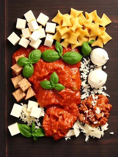 Bowtie Pasta Lasagna Recipe - ingredients preparation