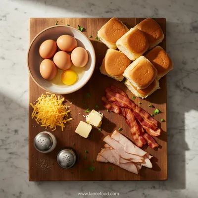 Easy Breakfast Sliders with Turkey Bacon, Egg & Cheese - cooking process