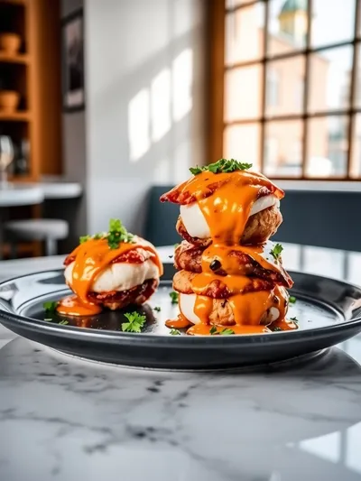 Buffalo Chicken Bacon Mozzarella Bombs - cooking process