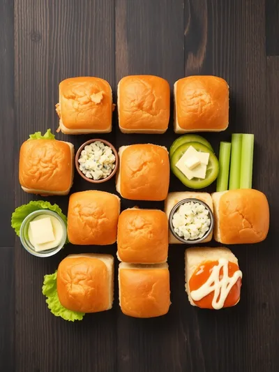 Buffalo Chicken Sliders - ingredients preparation