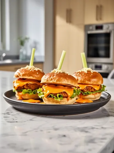 Buffalo Chicken Sliders - cooking process
