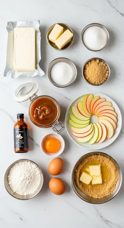 Caramel Apple Cheesecake Bars - cooking process