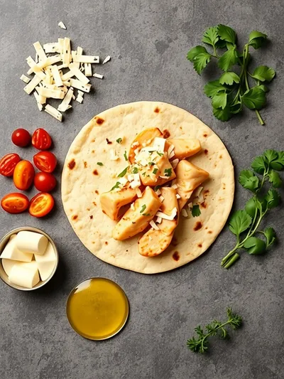 Cheesy Garlic Chicken Wraps – Quick Low Carb - ingredients preparation
