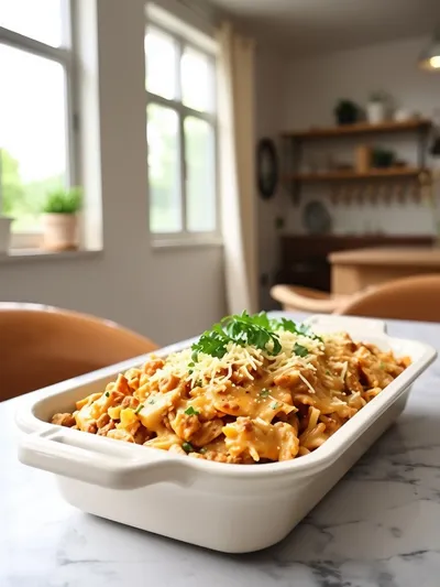 Cheesy Ground Beef and Rice Casserole - ready to serve
