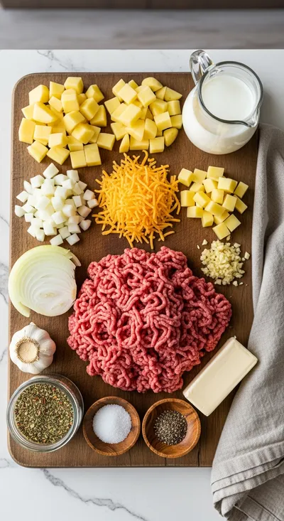 Cheesy Hamburger Potato Casserole - cooking process