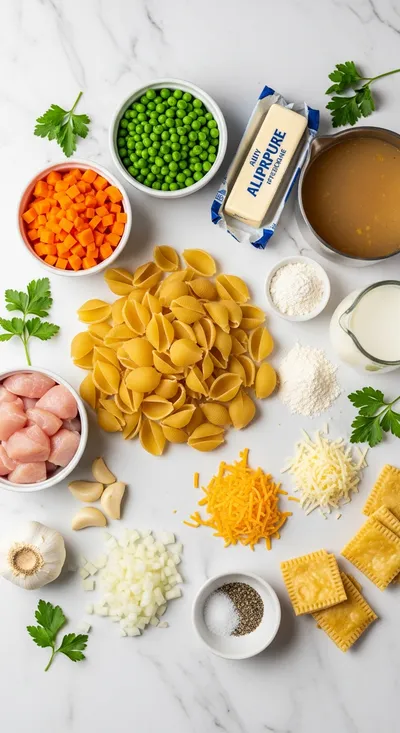 Classic Chicken Pot Pie Pasta - cooking process