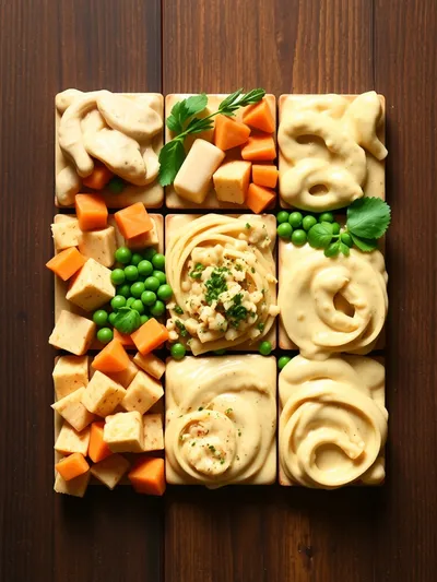 Classic Chicken Pot Pie Pasta - ingredients preparation