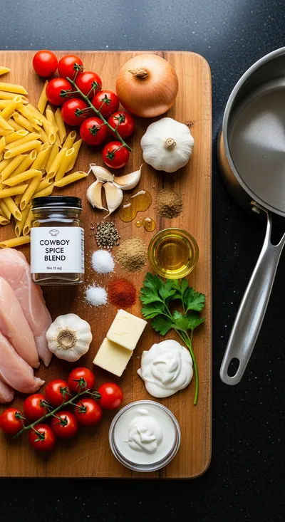 Cowboy Butter Chicken Pasta - cooking process