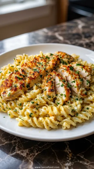 Easy Creamy Chicken Garlic Parmesan Pasta