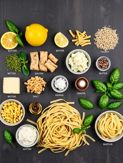 Creamy Lemon Ricotta Pasta Recipe - ingredients preparation
