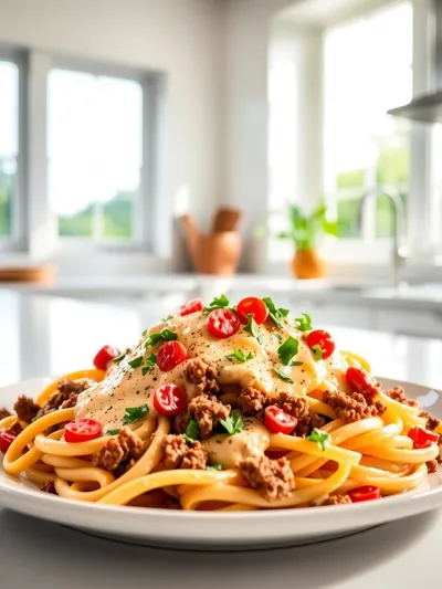 Creamy Rotel Pasta With Ground Beef