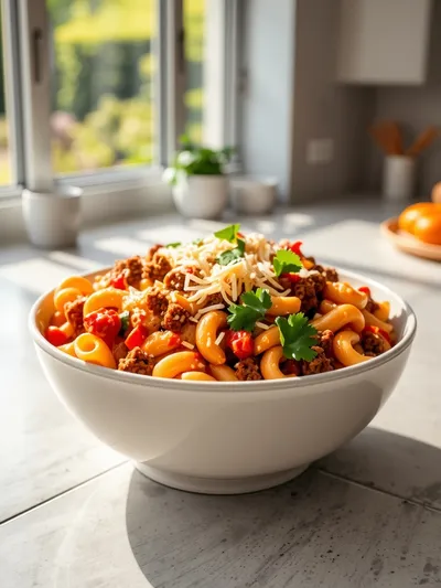 Creamy Rotel Pasta with Ground Beef