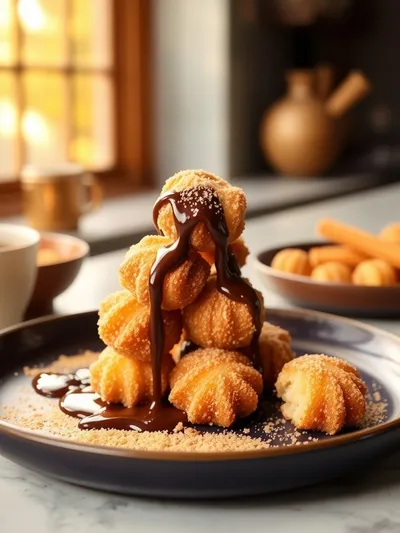 Crispy Air Fryer Churro Bites - cooking process