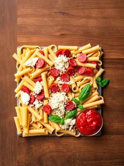 Easy Pizza Pasta Bake – Quick Dinner - ingredients preparation