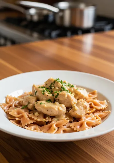 Garlic Butter Chicken Bowtie Pasta