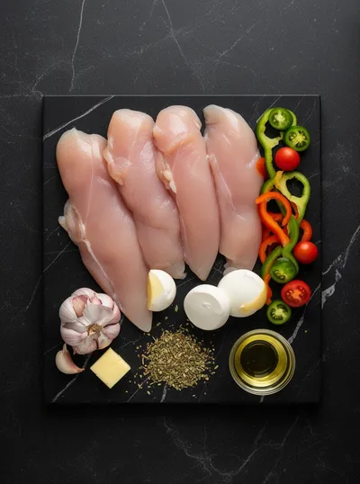 Cheesy Garlic Butter Chicken Bowties – Mozzarella Sauce - ready to serve