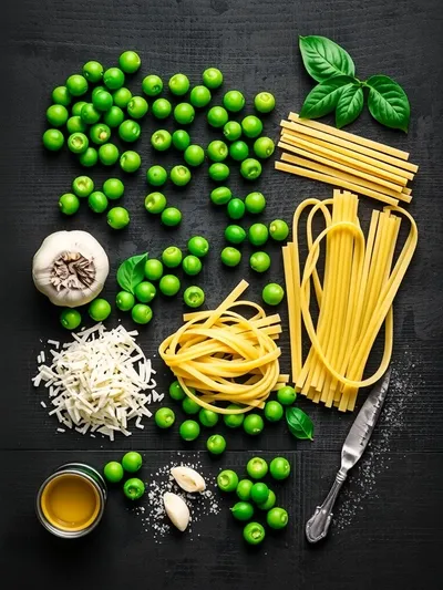 Green Pea Pasta – Quick & Easy Healthy Recipe - ingredients preparation
