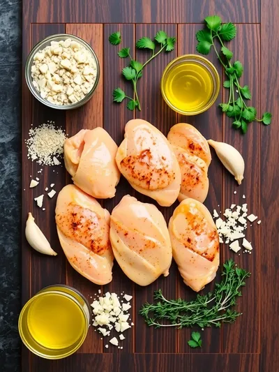 Grilled Ranch Garlic Parmesan Chicken Skewers - ingredients preparation