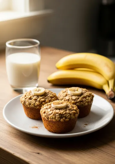Healthy Banana Oatmeal Muffins