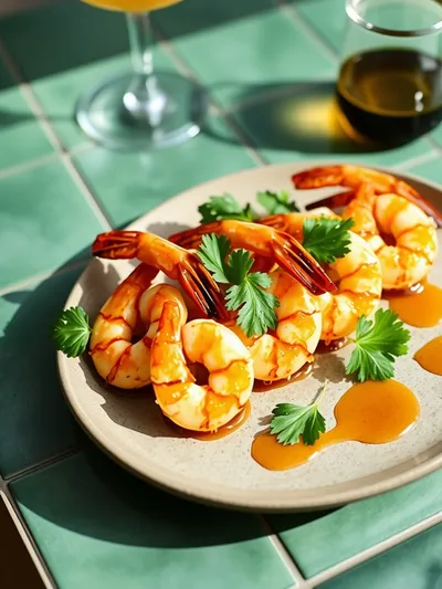 High-Protein Honey Garlic Shrimp - ready to serve