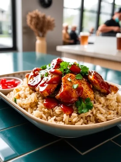 Honey BBQ Chicken Rice – Easy One-Pan Dinner - ready to serve