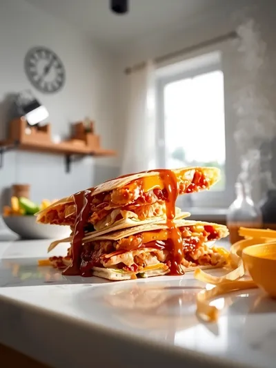 Hot Honey BBQ Chicken Quesadillas
