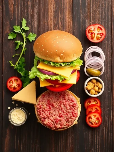 Juicy Smash Burgers on the Griddle - ingredients preparation