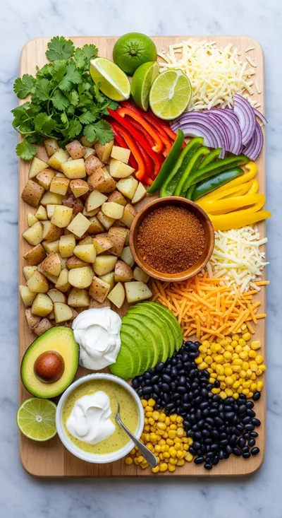 Loaded Potato Taco Bowl – Hearty Meal Prep - ingredients preparation