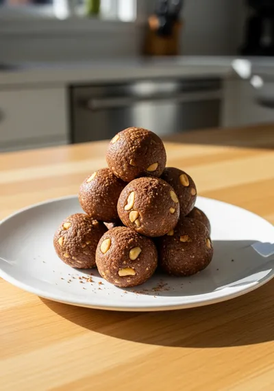 No-Bake Chocolate Peanut Butter Protein Balls
