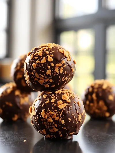 No-Bake Chocolate Peanut Butter Protein Balls