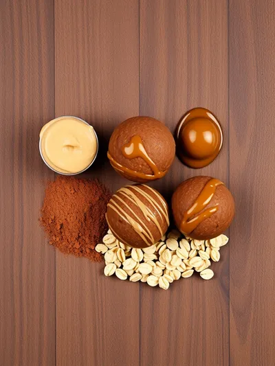 No-Bake Chocolate Peanut Butter Protein Balls - ingredients preparation