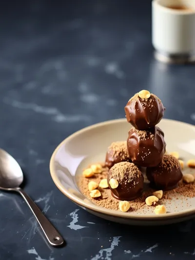 No-Bake Chocolate Peanut Butter Protein Balls - cooking process
