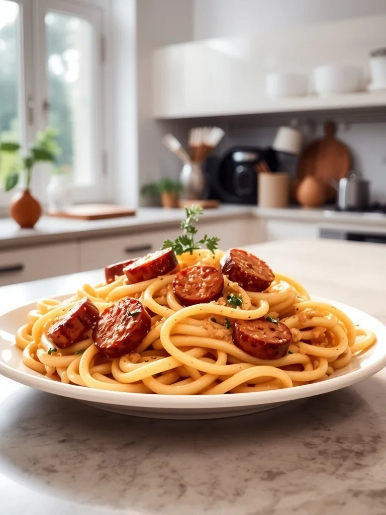 One Pot Creamy Cajun Sausage Pasta