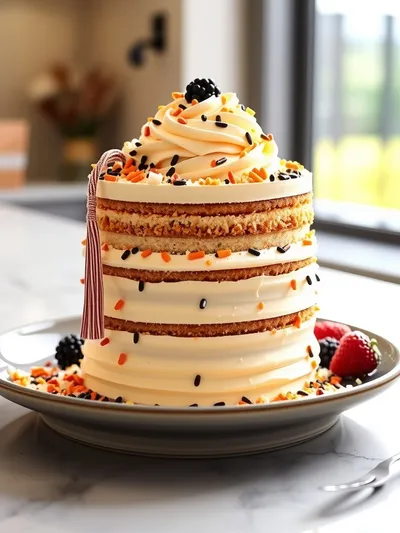 Silly Graduation Cake - cooking process