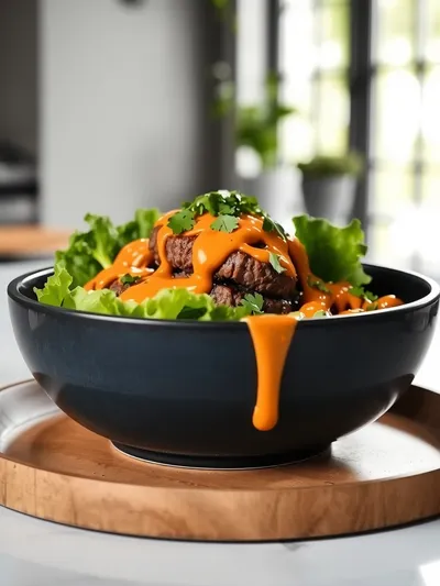 Smash Burger Bowl - ready to serve