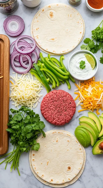 Smashburger Quesadillas – Quick Comfort Food - cooking process