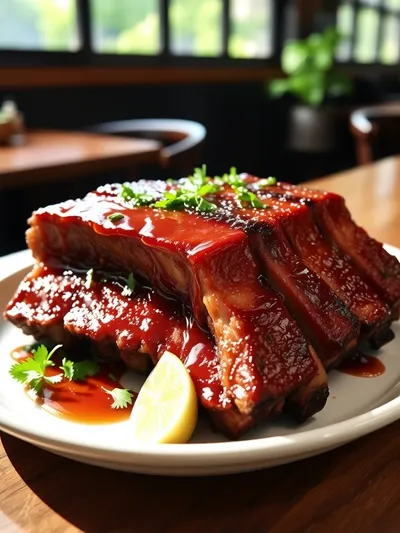 Smoked Party Beef Ribs - ready to serve
