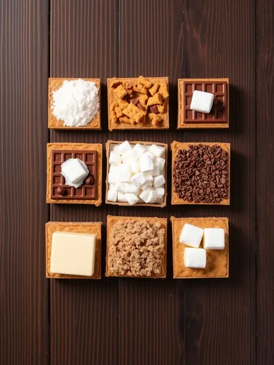 S'mores Cookie Bars - ingredients preparation