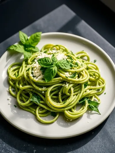 Spring Green Pasta - cooking process