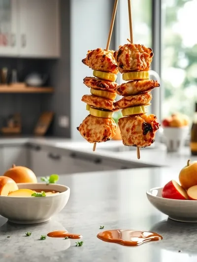 Sticky Apple Juice Chicken Skewers