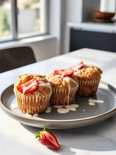 Strawberry Protein Muffins – Low‑Carb, High‑Protein - ready to serve