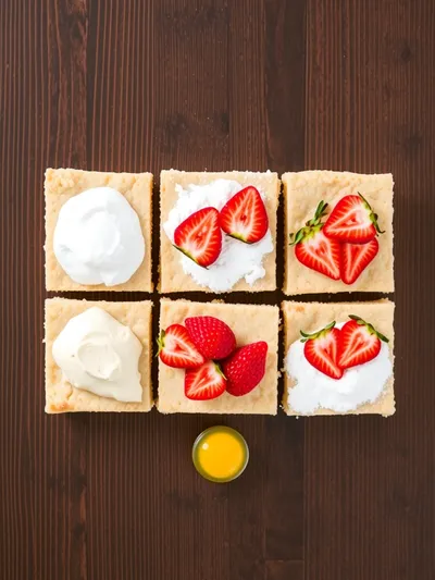 Easy Strawberry Shortcake Bars with Buttery Crust - ingredients preparation