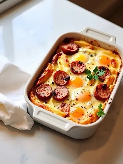 Easy Turkey Sausage and Egg Casserole - cooking process