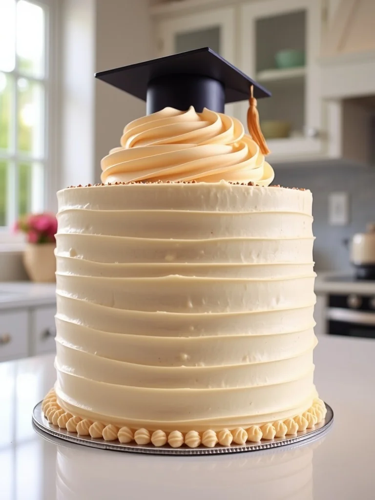 Vintage Buttercream Graduation Cake